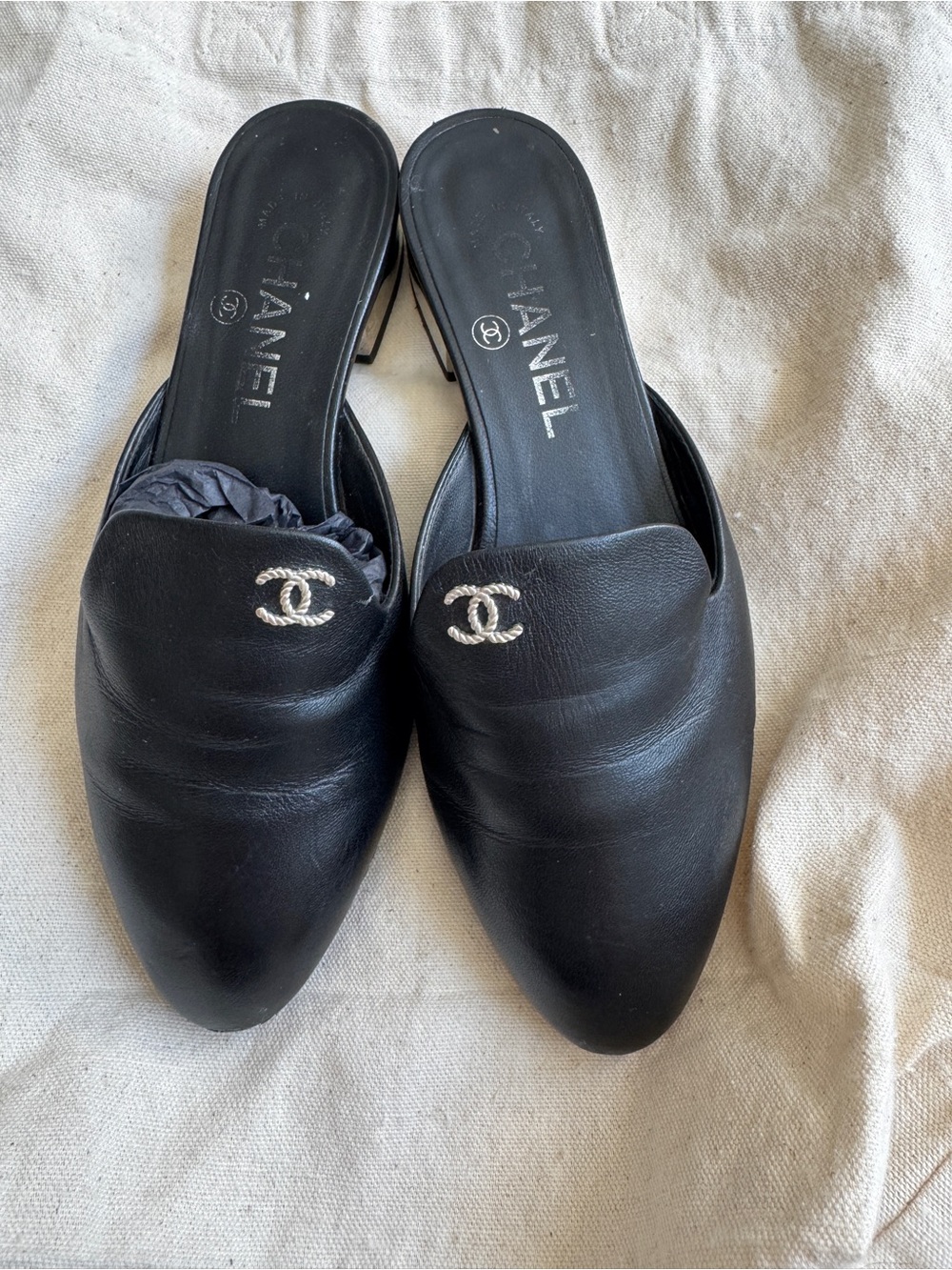 Chanel 2019 Interlocking CC Logo Mules